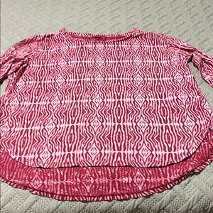 Fresh Produce Vibrant Pink and Red Geometric Top